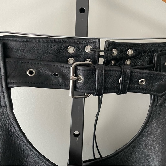 Boutique Of Leathers Studded Biker Motorcycle Riding Chaps Womens Size Medium - Picture 11 of 14